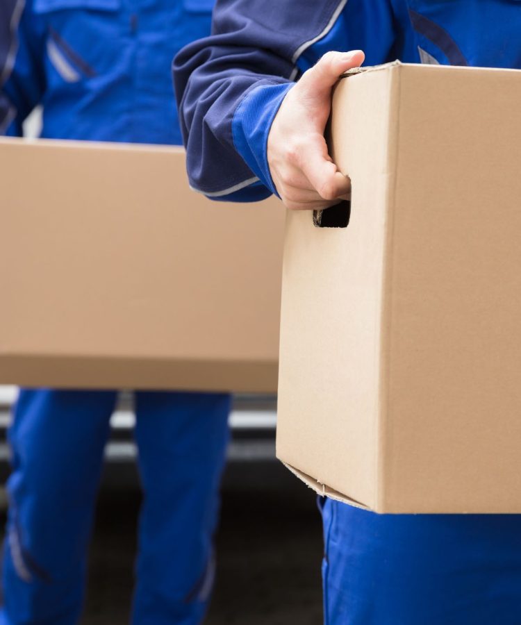 people carrying boxes,